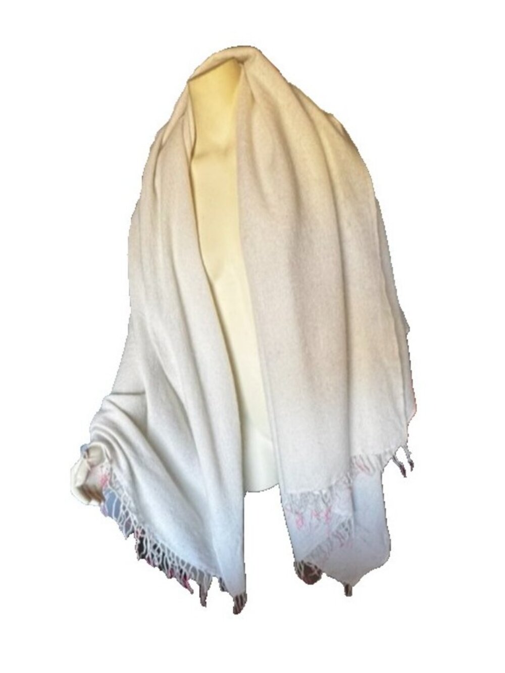 Dosa NWT A'Maree Hand Tint Shawl Nepali Pashmina Cashmere Blend Wrap Pink Flirt